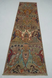 3x10 Taupe Gray Bidjar Oriental Afghan Hand knotted Transitional Runner Rug - Picture 1 of 14
