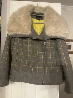 Chaqueta Moto Banana Republic Lana Imitación Piel Cuello Cuadros L Foto 1 de 4