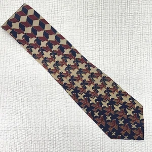 M.C. Escher Cordon Art Flying Birds VTG Boxelder Co Mens Necktie Made in Italy - Picture 1 of 6