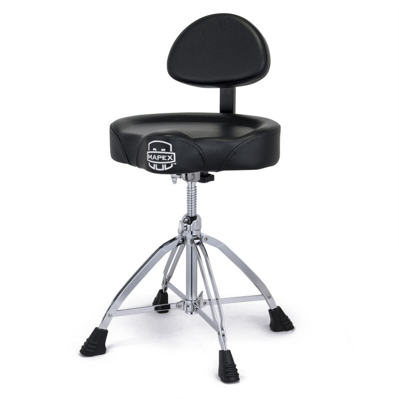 Tabouret De Batterie Réglable Et Pliable - Hauteur 40-57 Cm, Assise Rembourrée Antidérapante, Supporte Jusqu'à 180 Kg, Noir