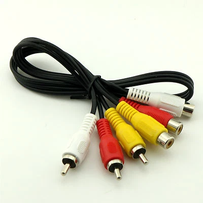 50cm 3 RCA Male to 3x Female Audio Video Composite Extension Cable for HDTV DVD - Image 1 of 4