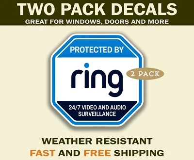 Ring Doorbell Decal Sticker Ring Video Security Sticker for Windows and Doors X2 - Image 1 of 3