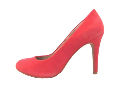 BCBGIRLS ”CORAL-ROSA-ROJO” GAMUZA CUERO CLÁSICO Bombas MULES TACONES DE AGUJA 7B 37 Foto 1 de 4