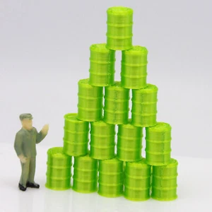 HO Scale 55 Gallon Drum Barrels - 40 Bright Green Silk - Build Construction - Picture 1 of 3
