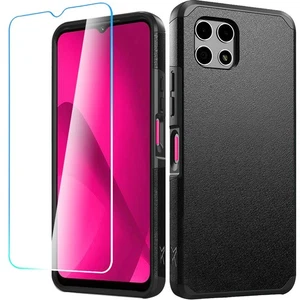 For REVVL 7 5G (2024) Case Dual layers Rugged Cover with Tempered Glass Included - Picture 1 of 36