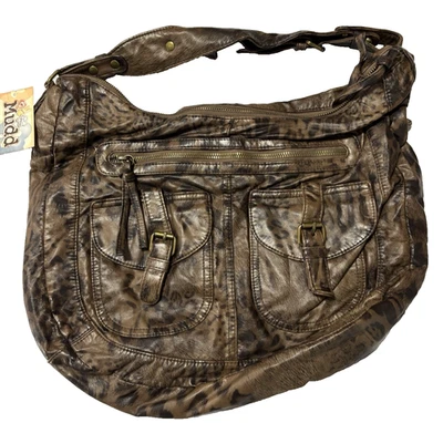 Bolso de Hombro holgado con estampado de animales marrón barro Cartera Y2K Años 90 Hippie BOHO Mob Esposa Foto 1 de 4