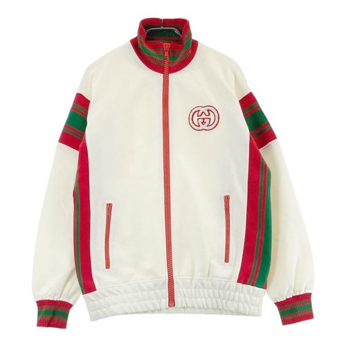 GUCCI 718315 Giacca Camionista G ad Incastro Bianco Taglia XS Uomo