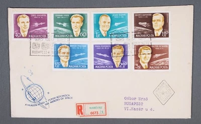 MayfairStamps Hungary FDC 1962 Cosmonauts Heroes of Space Combo First Day Cover - Image 1 of 2