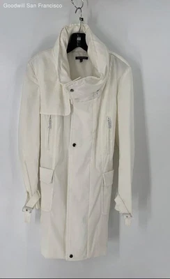 Samuel Dong White Long Sleeve Pockets Belted Trench Womens Coat Size Small - Image 1 of 4