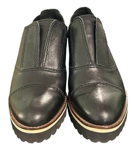 ALL BLACK Cowman Lugg Chunky Leather Loafer Womens Size 7M (37.5) Black - Picture 1 of 11