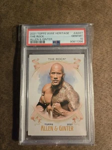 2021 Topps Heritage WWE The Rock #AG27 Allen & Ginter PSA 10 (343) - Picture 1 of 3