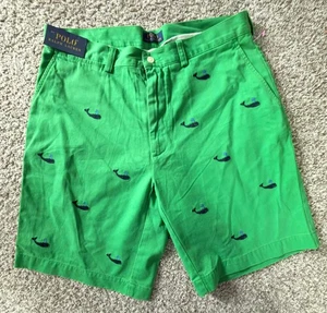 VINTAGE Polo Ralph Lauren Men's Shorts - NEW W/Tags Size 34 Whale Embroidory - Picture 1 of 6