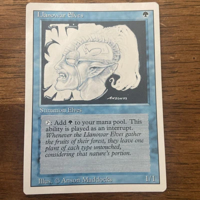 Llanowar Elves Revised MTG Alter/Altered Art - Image 1 of 2