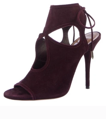Aquazzura Sexy Thing Blackberry Stiletto Recorte Botines Botas Zapatos Talla 7 Foto 1 de 4