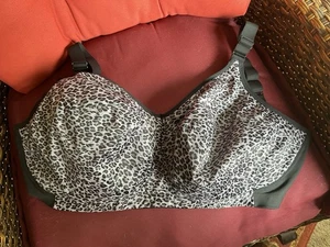 GODDESS 6114 CELESTE GRAU LEOPARD BÜGELLOSER BH, 36J USA - Bild 1 von 11