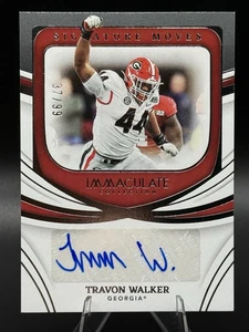 2022 Immaculate Travon Walker Collegiate Signature Moves #/99 Georgia - Picture 1 of 2