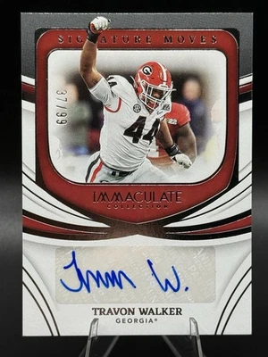 2022 Immaculate Travon Walker Collegiate Signature Moves #/99 Georgia - Image 1 of 2