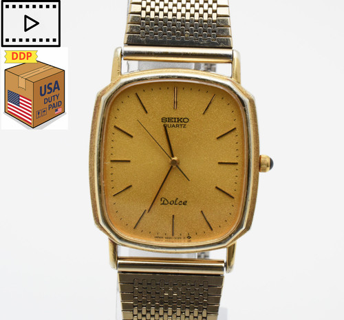 Vintage 1983 Exc+5 Seiko Chronos 8121-8000 SGP Gold Quartz Mens