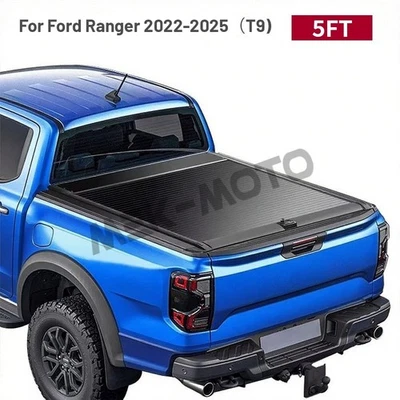 5FT Retractable Truck Bed Hard Tonneau Cover Fits 2022-2025 Ford Ranger T9 NEW - Image 1 of 4