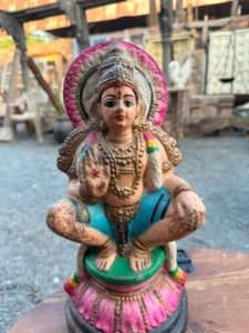 Old Original Ancient Terracotta Painted Golu Doll Goddess Ayyappa Figure - Picture 1 of 15