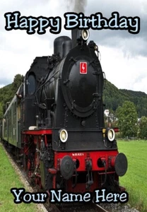 Train A5 Personalised Card Birthday Anniversary Retirement reftra2 - Picture 1 of 1