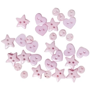 Mini bottoni forme rosa - vestiti bambola trapunta cucito 2 fori - bottoni di Shelly - Foto 1 di 2