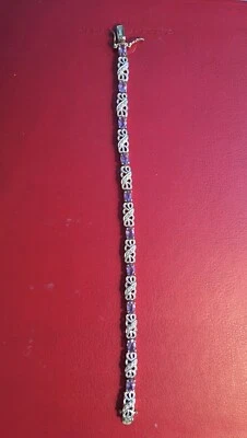 AMETHYST 石镀银手链 — 第 1/2 张图片