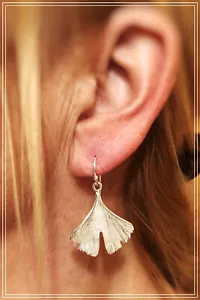 Silberohrhänger - Ginkgo - Ohrschmuck Silber 925 - Bild 1 von 4