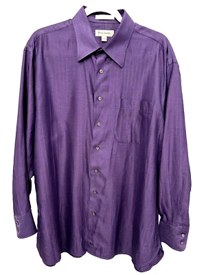 Vtg John W. Nordstrom Long Sleeve Button Down Men's Size L Royal Purple, Busines Foto 1 de 4