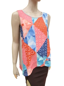 Top size M - Multicolour Chiffon Front / Jersey Back Sleeveless - Klass - Picture 1 of 7