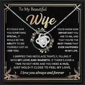 To My Wife Special Bohemian Love knot Pendant Necklace - Wife Gift -Aus located - Picture 1 of 7