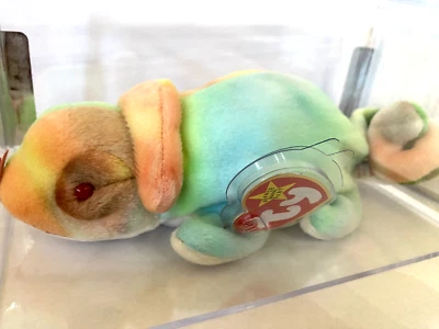 Ty Beanie Baby Rainbow The Chameleon 1997 - RARE TUSH TAG STAMP - Image 1 of 4