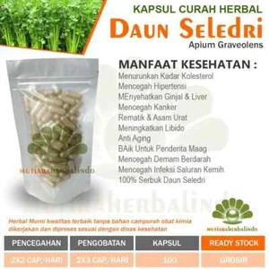 DAUN SELEDRI Powder Caps Natural Organic Herb Spices Fresh Pure Hygienic Premium - Picture 1 of 8