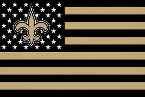 2 New Orleans Saints Stars & Stripes Flag Waterproof Vinyl Stickers 5x3.3 Decal Cover