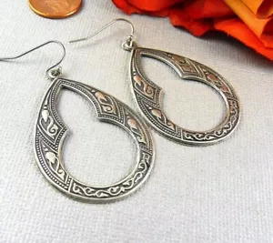 Large Celtic Earrings Celtic Jewelry Celtic Silver Earrings Boho Earrings - Picture 1 of 3