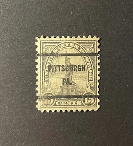 Pittsburgh, Penn. Type 61 Precancel 15 cents Statue of Liberty - U.S. #696 - PA - Picture 1 of 1