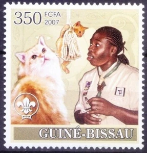 Guinea Bissau 2007 MNH, Scout, Mascotas, Gatos, Animales Domésticos Scouting - Imagen 1 de 1
