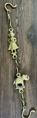 Antique Brass Hindu Elephant Hooks Worship Chain Ritual, 24” - Image 1 of 4