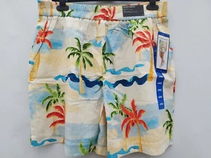 Pantalones cortos de vacaciones para mujer Hilary Radley grandes mezcla de lino estampado tropical cintura alta - Imagen 1 de 5