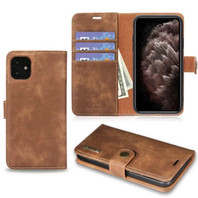 Magnetic Leather Flip Wallet Phone Case Cover for Apple iPhone 11 X 8 7 Plus 6s - Image 1 of 4
