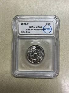 2024-P American Women Quarter Celia Cruz ICG Graded Slab MS 66 - Picture 1 of 7