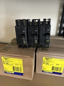 (12) Mini disyuntores Square D QOU215 15A de 2 polos 10 kA QO estuche moldeado NUEVO - Imagen 1 de 11