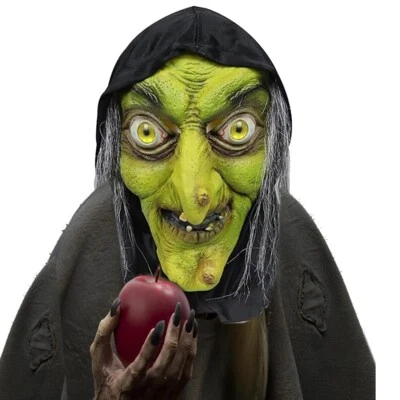 Horror Scary Witch Old Lady Evil Mask w/Wigs For Halloween Cosplay Party Costume - Image 1 of 4