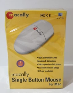 MACALLY Single Button Mouse for Mac - NEW - OLD STOCK - Picture 1 of 7
