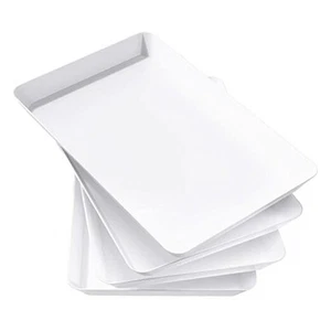 Serving Tray Plastic for Party Supplies, 15" x 10" Platters for Serving Food, - Picture 1 of 7