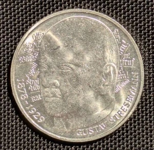 Federación 5 marcos alemanes 1978 100 cumpleaños de Gustav Stresemann - Imagen 1 de 2