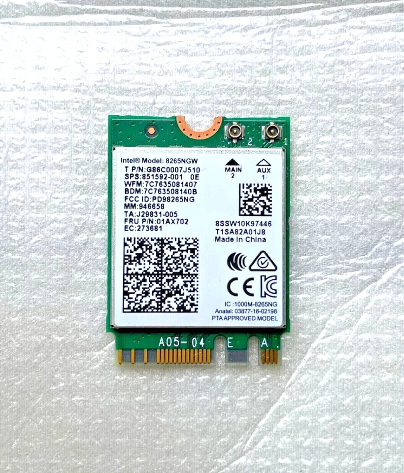 OriginaI Intel Dual Band Wireles AC8265 Model 8265NGW  867Mbps M.2 BT4.2 0VC27V - Bild 1 von 1