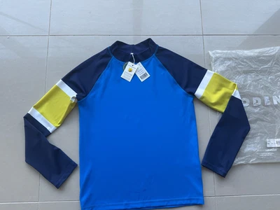 Nuevo con etiquetas Mini Boden Chaleco contra Erupciones Niños Edad 13-14 Azul Manga Larga Natación Protección Solar Foto 1 de 4