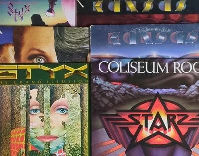 '70s PROG Rock Vinyl (6) LP Lot: STYX, Kansas, STARZ *Original Record Albums - Image 1 of 4