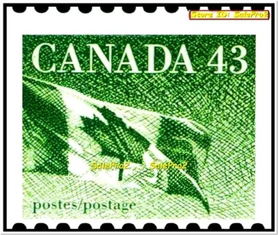 CANADÁ 1992 HOJA DE ARCE CANADIENSE BANDERA CARA 43 CENTAVOS PARTE SUPERIOR INFERIOR DESPLAZADA SELLO ERROR Foto 1 de 2